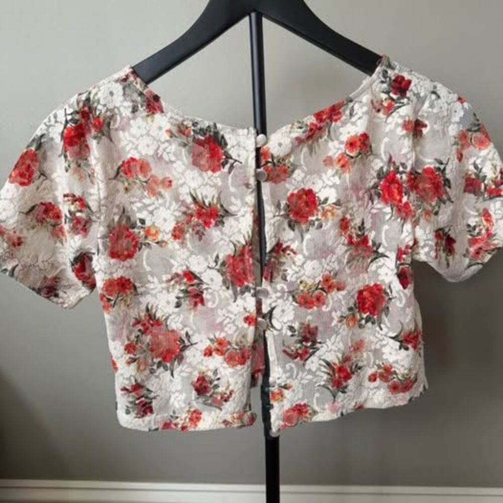 Topshop floral cropped top